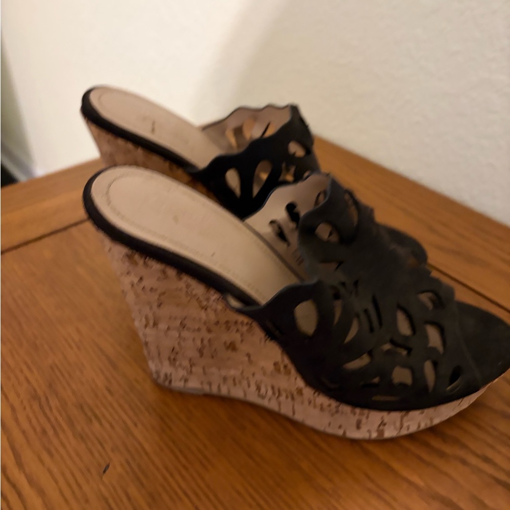 Charles David Black Cut-Out Wedges